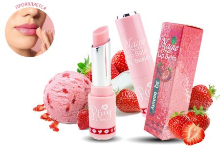 Бальзам-тинт для губ с ароматом Клубничного мороженого 3Q Beauty Magic, 3,8 г
